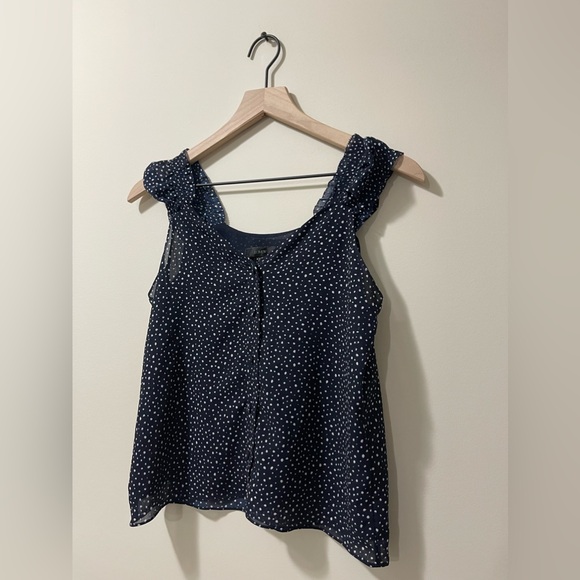 J. Crew Navy & White Polka Dot Skirt & Blouse Set Size XXS - Picture 12 of 15